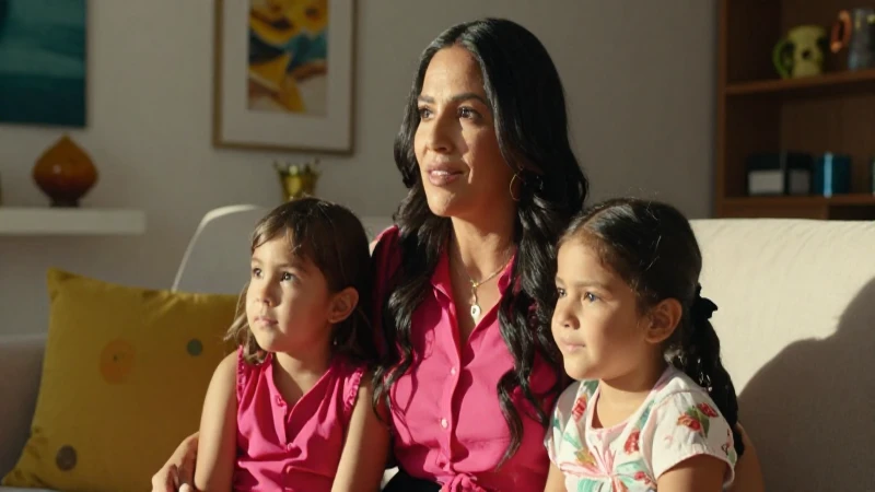 Madre mexicana orgullosa con sus hijos