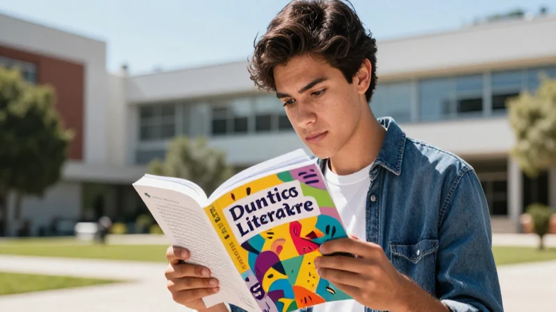 Estudiante mexicano estudia intensamente literatura francesa