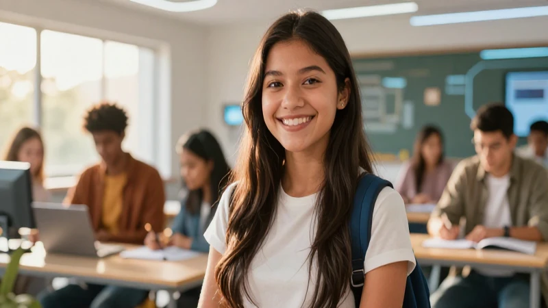 Estudiante mexicano exitoso en entorno futurista