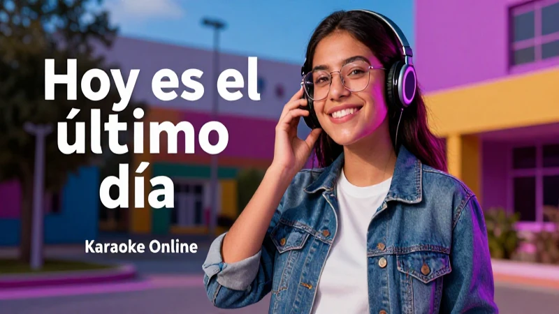 Estudiante mexicano practica karaoke vibrante