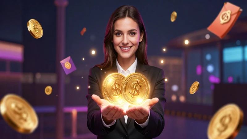 Profesional atractivo sostiene monedas de oro