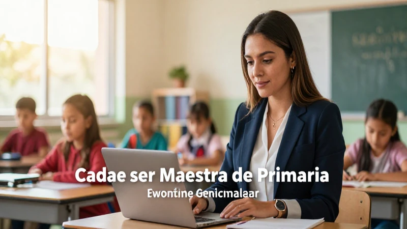 Maestra primaria en ambiente moderno