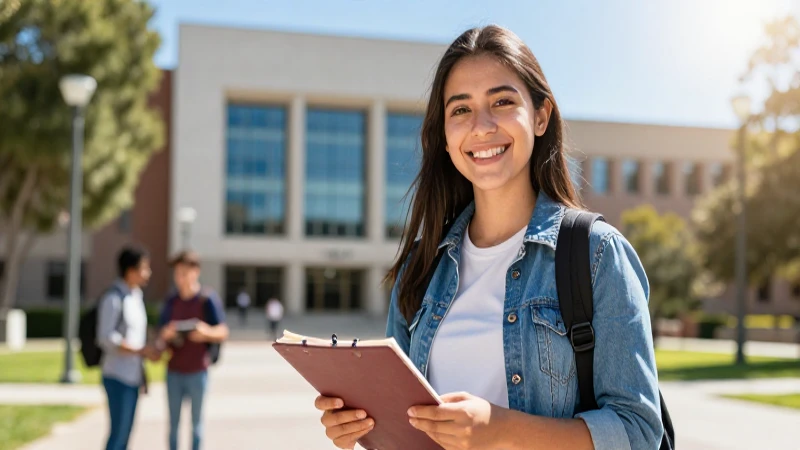 Estudiante mexicano feliz y estudioso en el campus