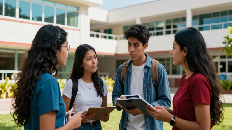 Estudiantes mexicanos colaboran en un moderno campus