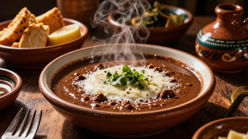 Mole mexicano vibrante bajo luz dorada