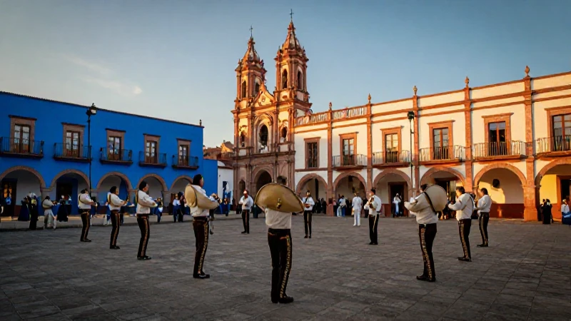 Mariachi en Jalisco bajo una luz dorada