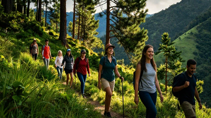 Turistas sonrientes recorren hermosas montañas de Jalisco