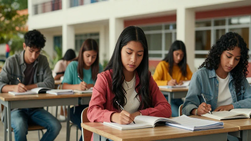 Estudiantes mexicanos vibrantes en moderno campus