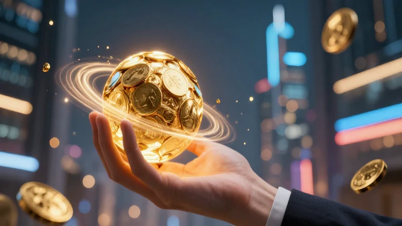Es un arte digital impactante de una esfera dorada