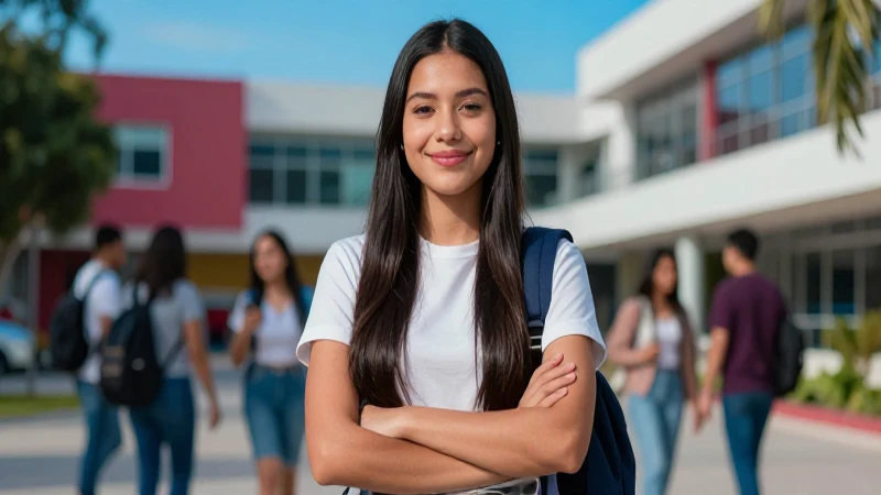 Retrato vibrante de estudiante mexicano moderno
