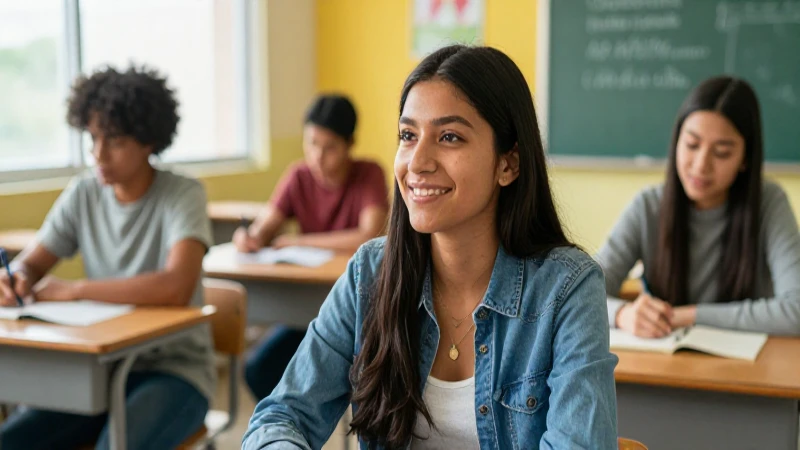 Estudiantes mexicanos en aula moderna y vibrante
