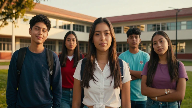 Estudiantes mexicanos con luz dorada cinematográfica