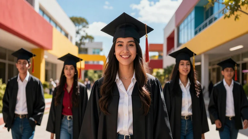 Graduación de estudiantes mexicanos profesional y vibrante