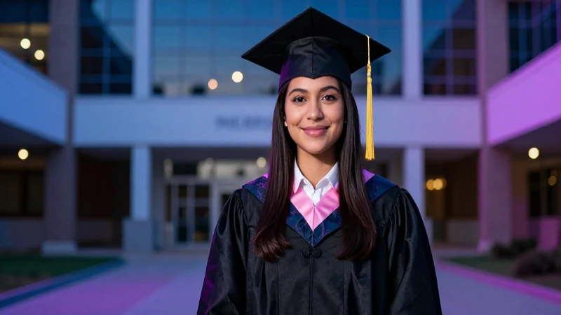 Graduado mexicano profesional, retrato cinemático vibrante