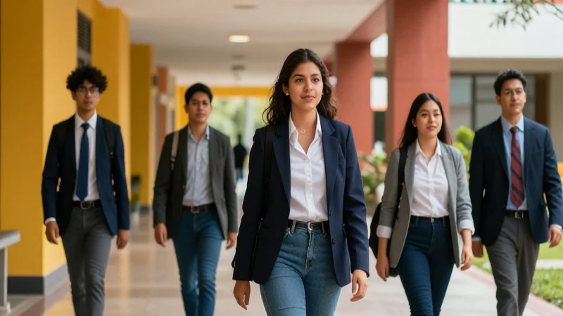 Progreso estudiantil en campus moderno