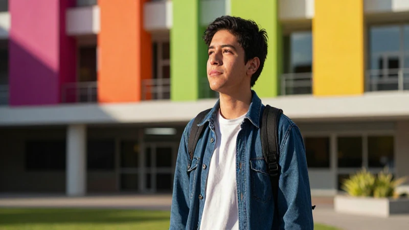 Retrato fotorealista de estudiante mexicano universitario