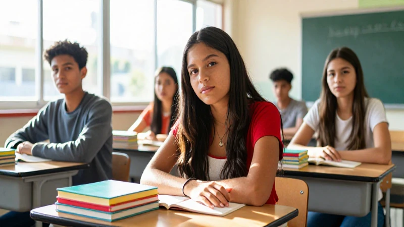 Joven estudiante mexicano en una clase vibrante