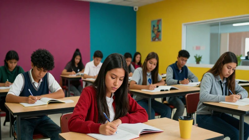 Estudiantes mexicanos estudian en campus vibrante