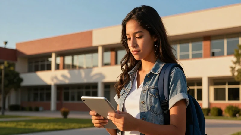 Estudiante mexicano visualizando su futuro en el campus