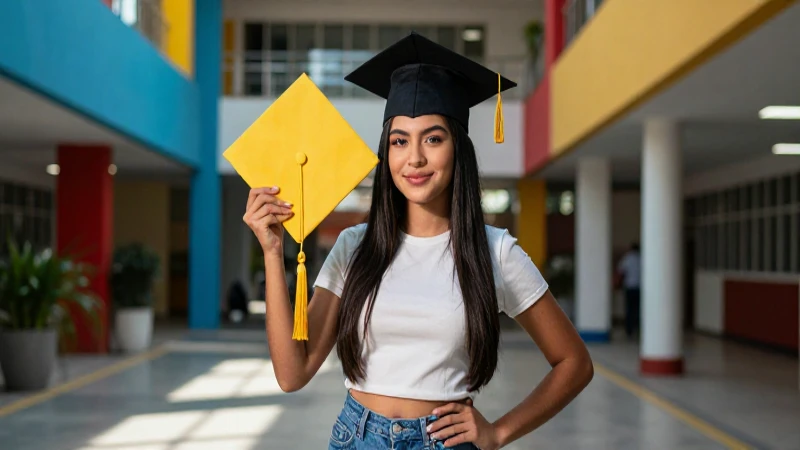 Estudiante mexicano graduado, con gran estilo