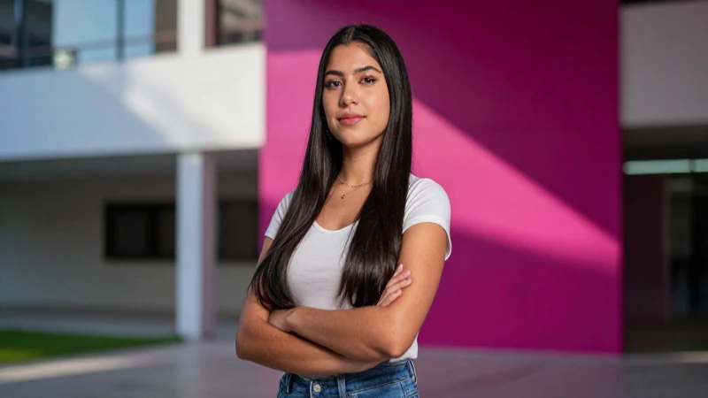 Joven mexicana exitosa en ambiente universitario