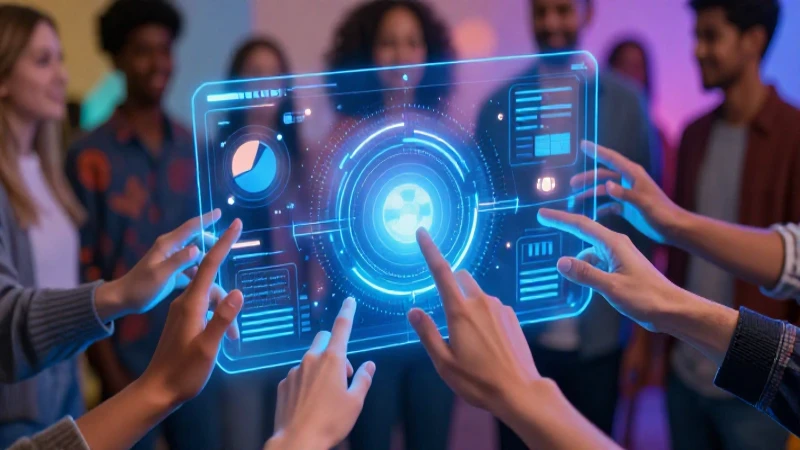 Interfaz digital moderna con toques vibrantes