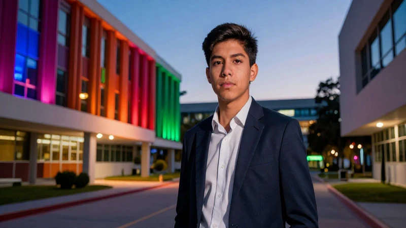 Retrato vibrante de estudiante universitario mexicano
