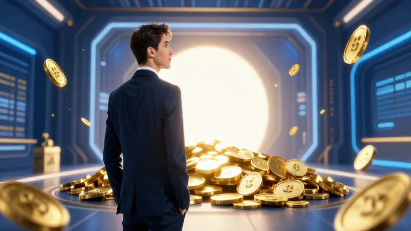 Profesional seguro frente a futuro tecnológico dorado