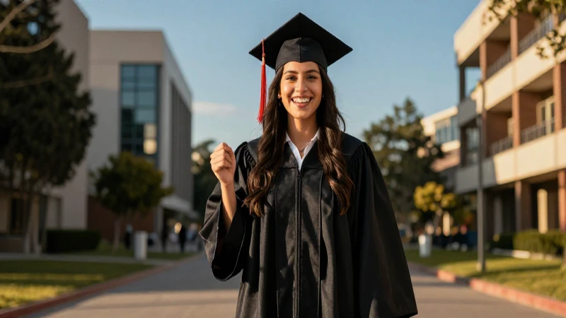 Retrato dinámico de estudiante mexicano graduado