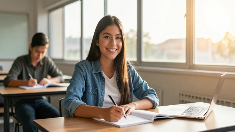 Joven mexicano triunfante estudiando con orgullo