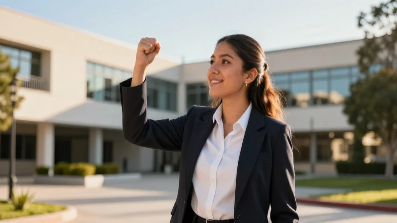 Estudiante mexicano celebra éxito en campus moderno