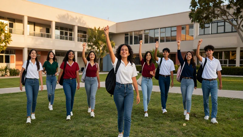 Estudiantes mexicanos celebrando su éxito académico