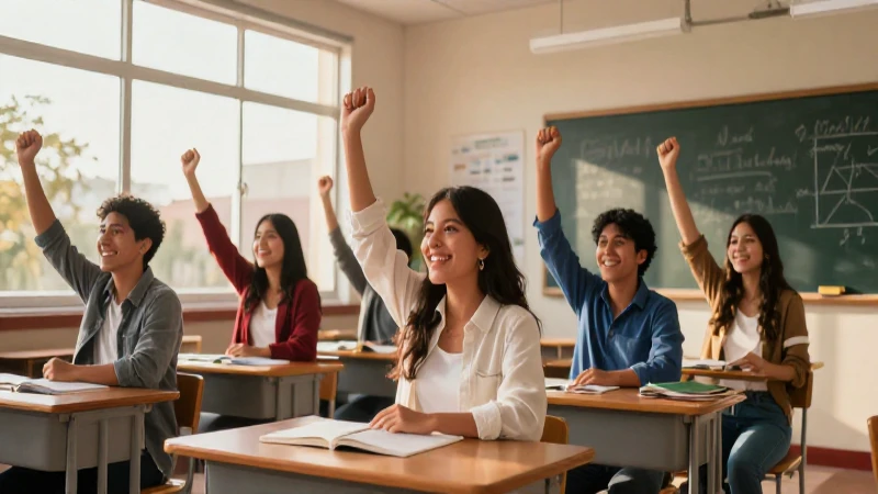 Estudiantes mexicanos celebrando el éxito académico