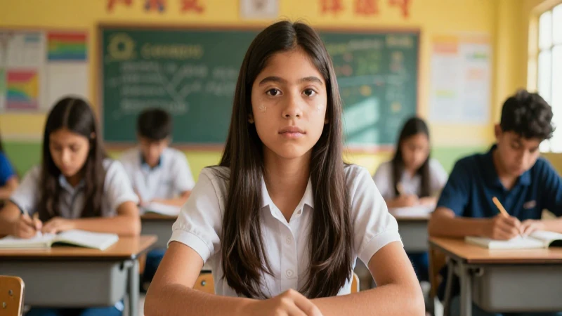 Joven mexicana exitosa en clase vibrante