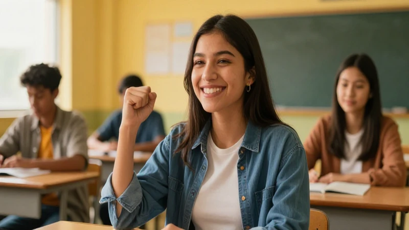 Estudiante exitosa en luz dorada moderna