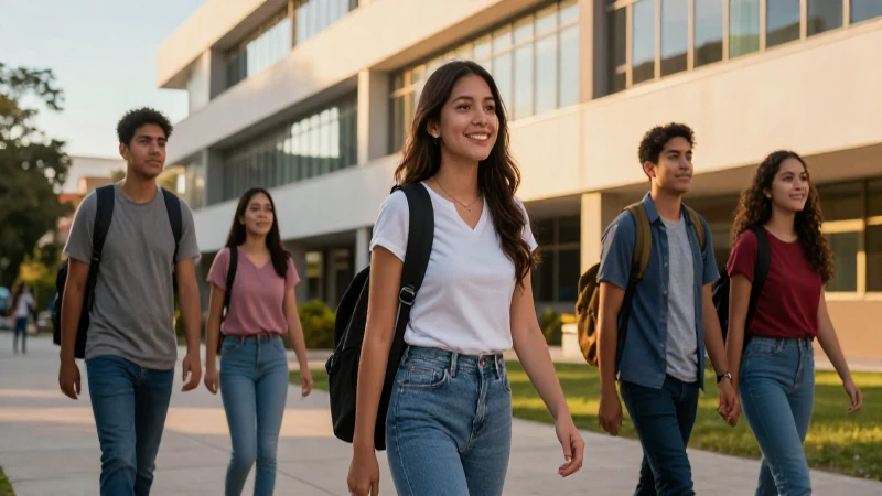 Estudiante mexicano sonriente en campus universitario