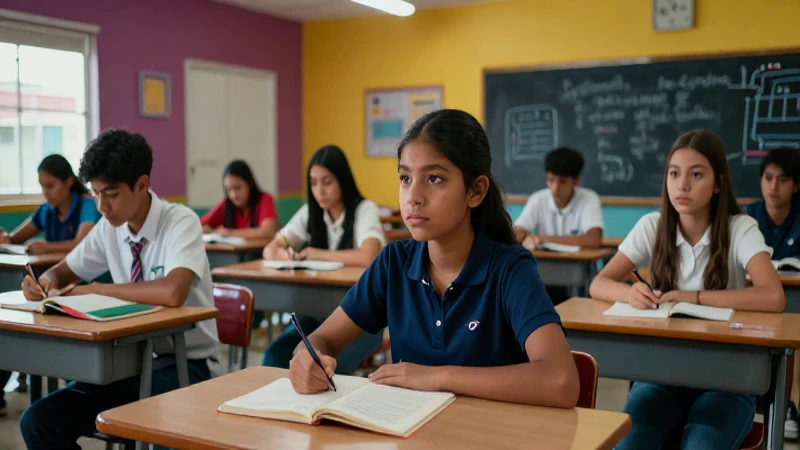 Estudiantes mexicanos en aula moderna