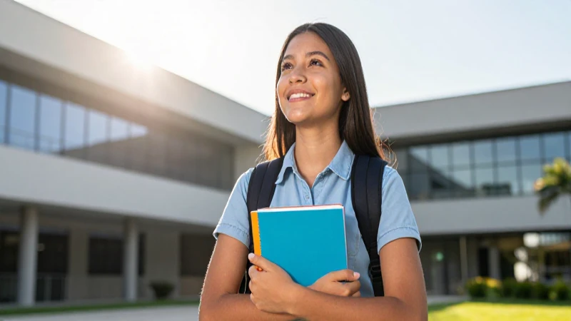 Joven estudiante mexicano diverso sonriendo con libro