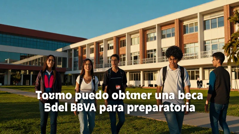 Joven busca beca BBVA en campus moderno