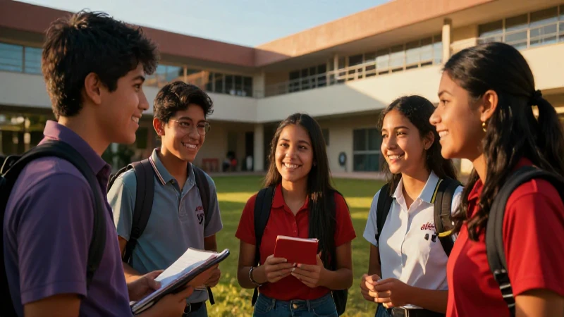 Estudiantes mexicanos colaboran bajo luz dorada