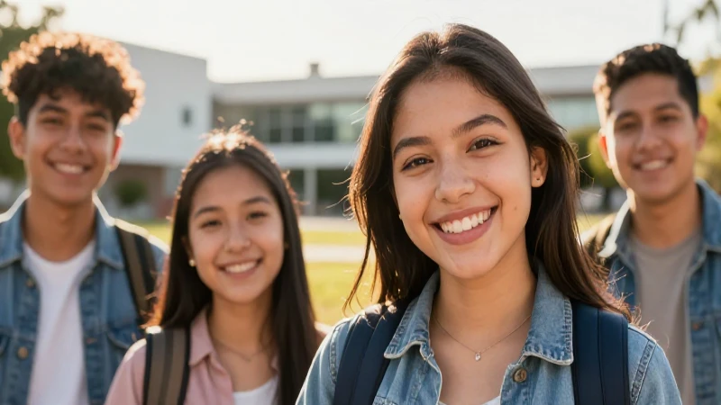 Estudiante mexicano sonriente en campus universitario