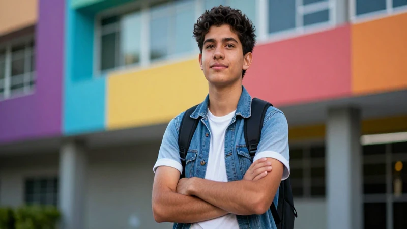 Joven estudiante mexicano con éxito moderno