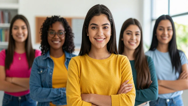 Estudiantes mexicanas sonríen con orgullo académico