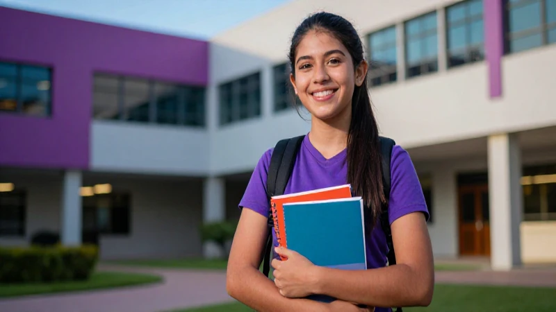 CuƔles son los requisitos y beneficios de la beca salario para universitarios 3 Estudiante mexicano sonriente en campus moderno