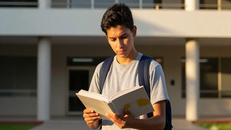 Estudiante mexicano bajo luz cinemática