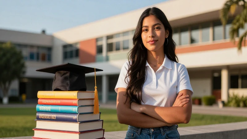 Estudiante mexicano moderno en campus con libros