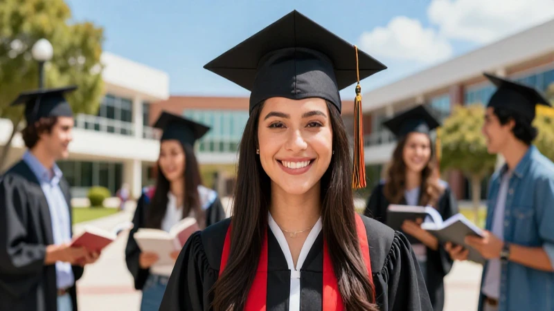 Estudiante mexicano graduado con optimismo universitario