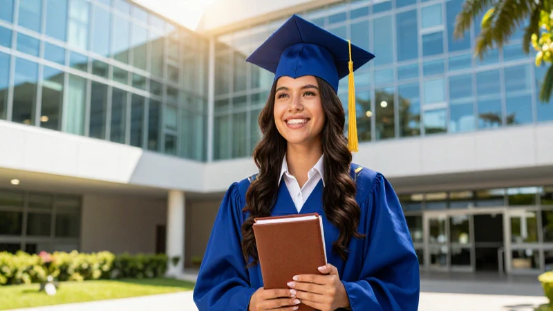 Joven mexicano sonriente en campus brillante