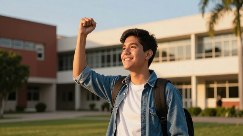 Estudiante mexicano determinado hacia el éxito
