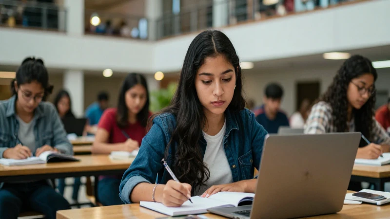 Estudiante mexicano en campus, listo para el éxito